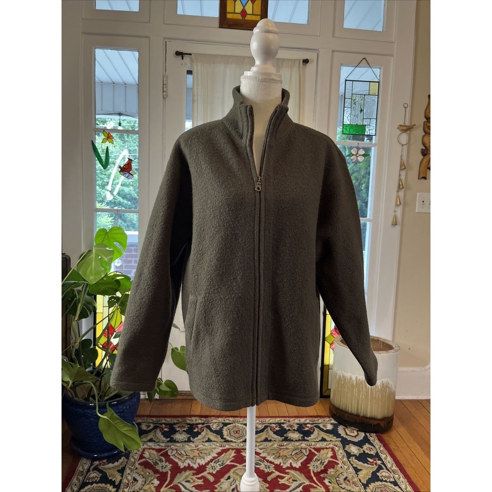 Vintage Patagonia Zip Up 100% Wool Jacket Womens M Hunter Green Classic  Minimal